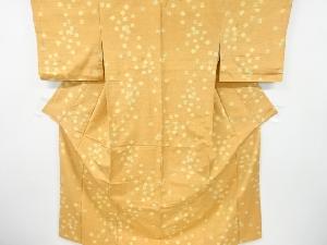 アンティーク　抽象花模様織出し手織り紬着物